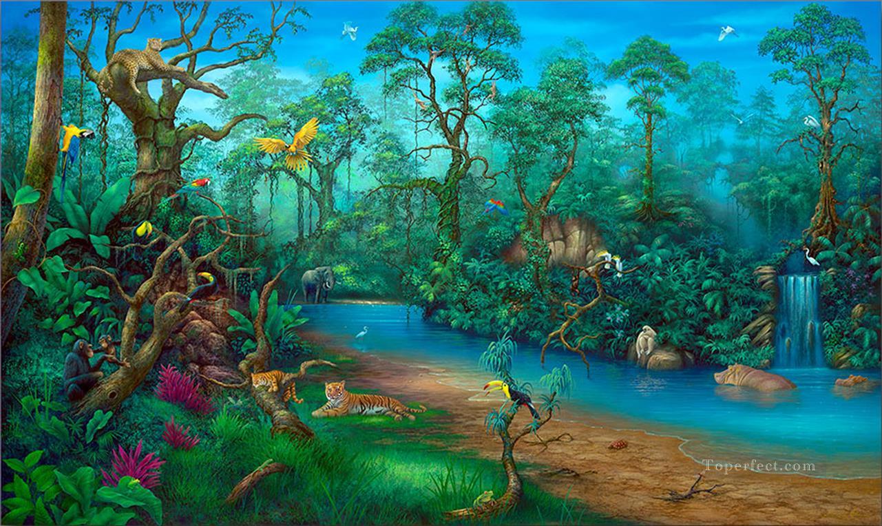 Rainforest animaux Ours Peintures à l'huile